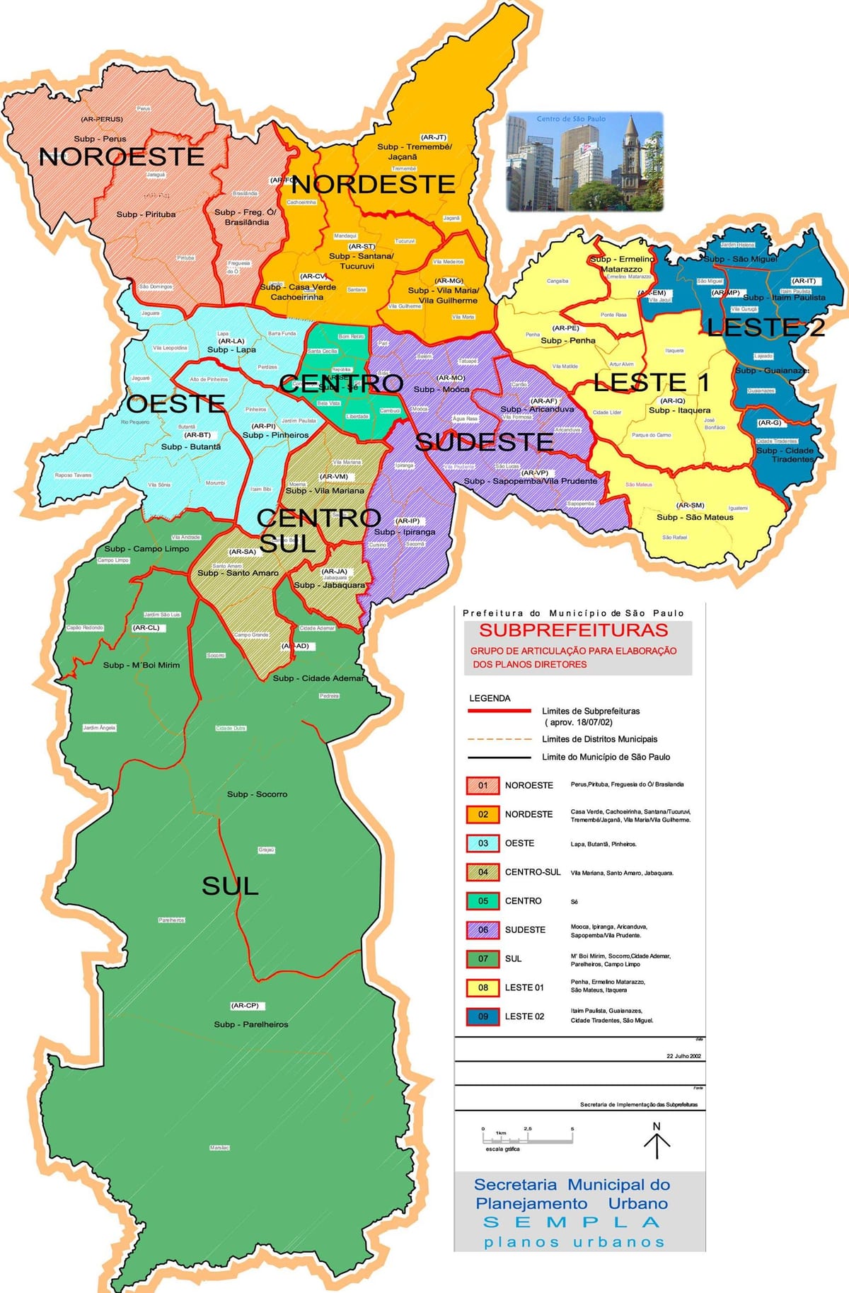 Četvrti Sao Paulo, Brazil kartica