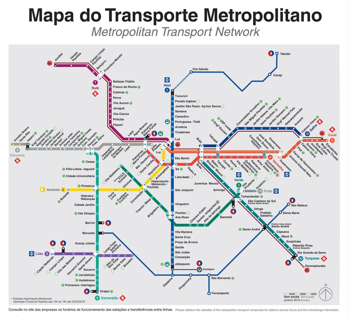 Sao Paulo prometne karti