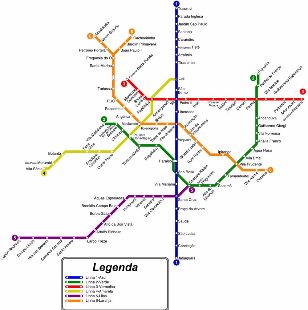karta pluta u Sao Paulo