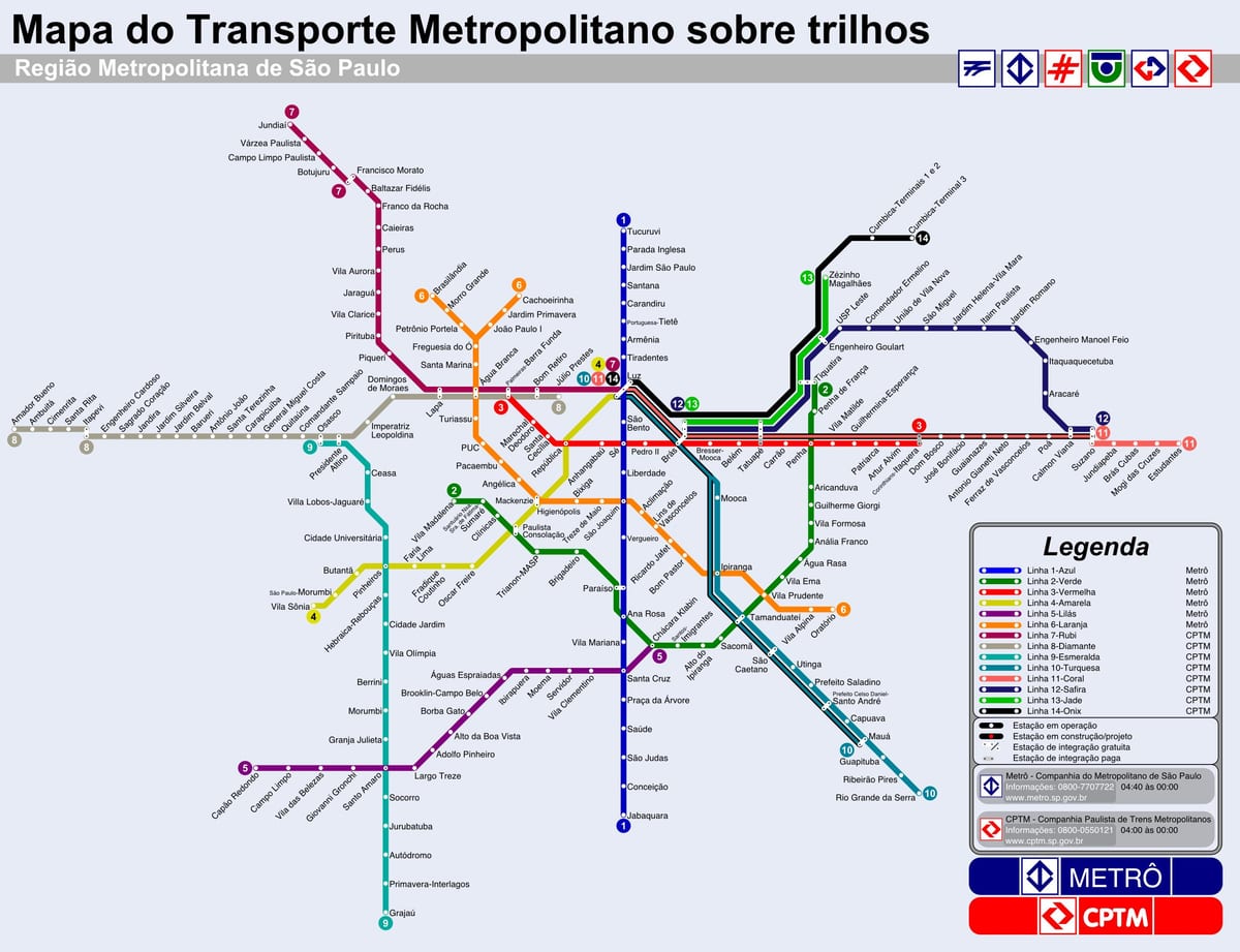 Sao Paulo tramvaj karti