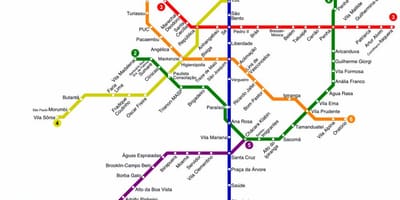 Karta podzemne željeznice Sao Paulo